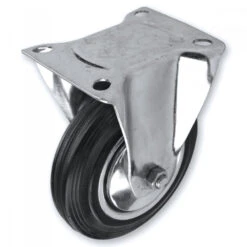 Bockrolle Ø100mm Tragkraft 60kg Vollgummi Transportrolle Laufrolle